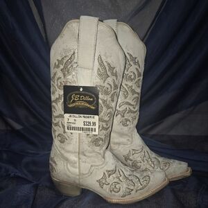 J.B. Dillon White Cowboy Boots